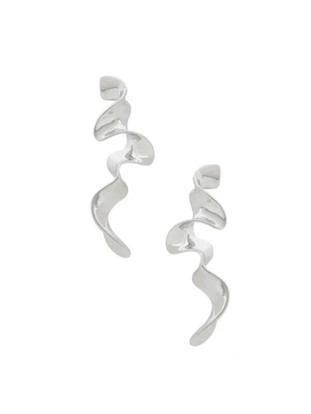 New! Silver Ribbon Earrings (1009) NWOT